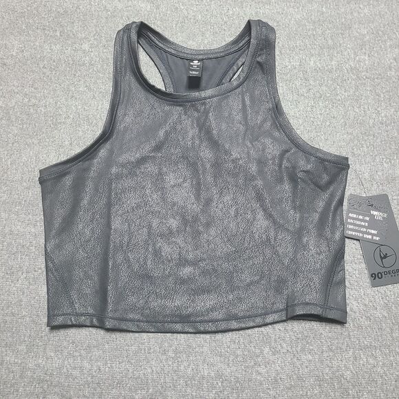 90 Degree Womens Sports Top M Black Yoga Sports Gym Exercise Running‎ - Picture 1 of 9
